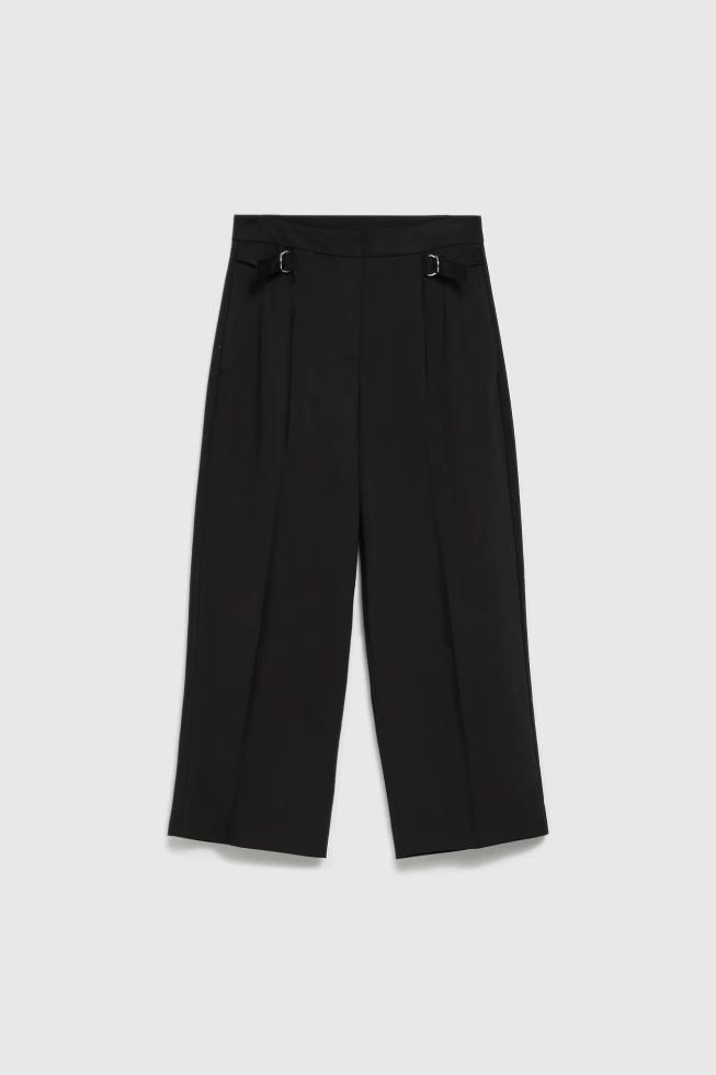 Spodnie z wysokim stanem o długości 7/8 czarne