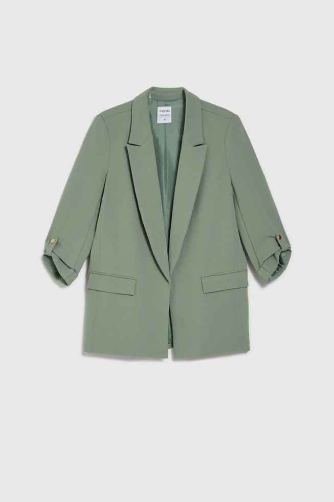 Marynarka z podwijanymi rękawami oliwkowa