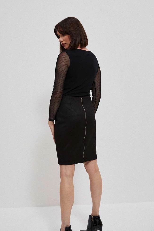 Bluzka z transparentnymi rękawami czarna