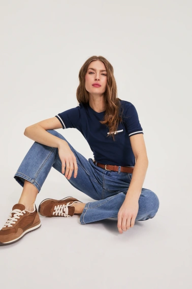 Jeansy z paskiem niebieskie