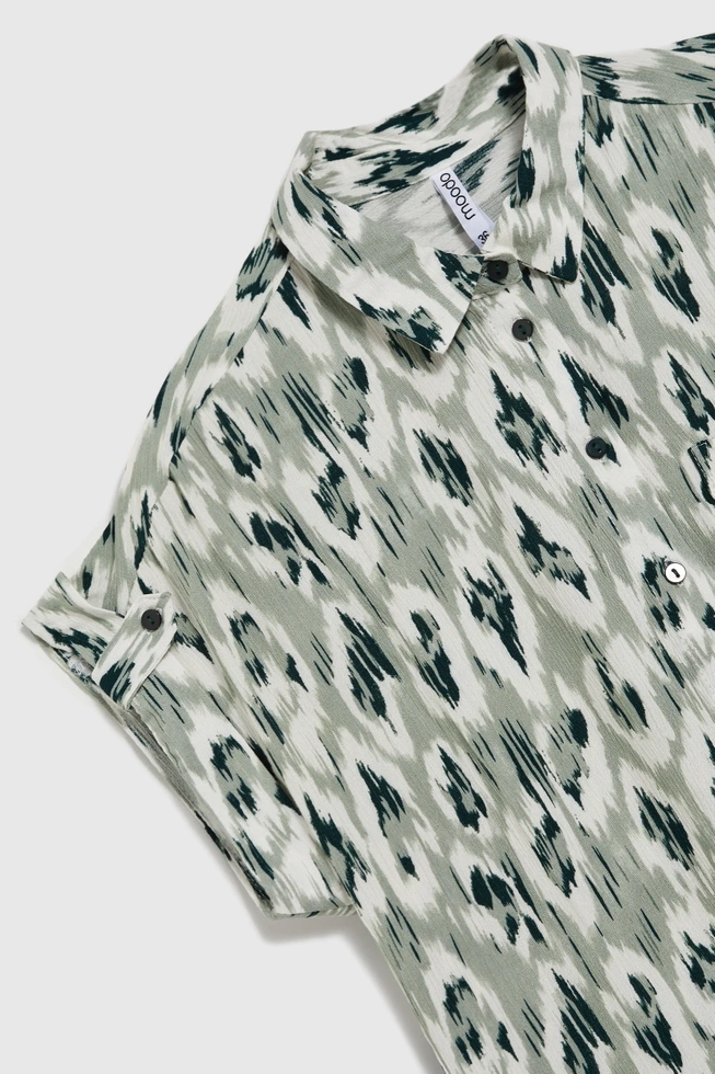 Wiskozowa koszula oliwkowa