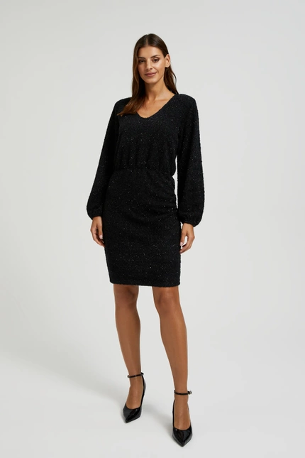 Sukienka z metaliczną nitką czarna