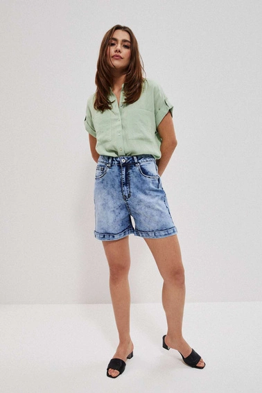 Szorty jeansowe high waist błękitne