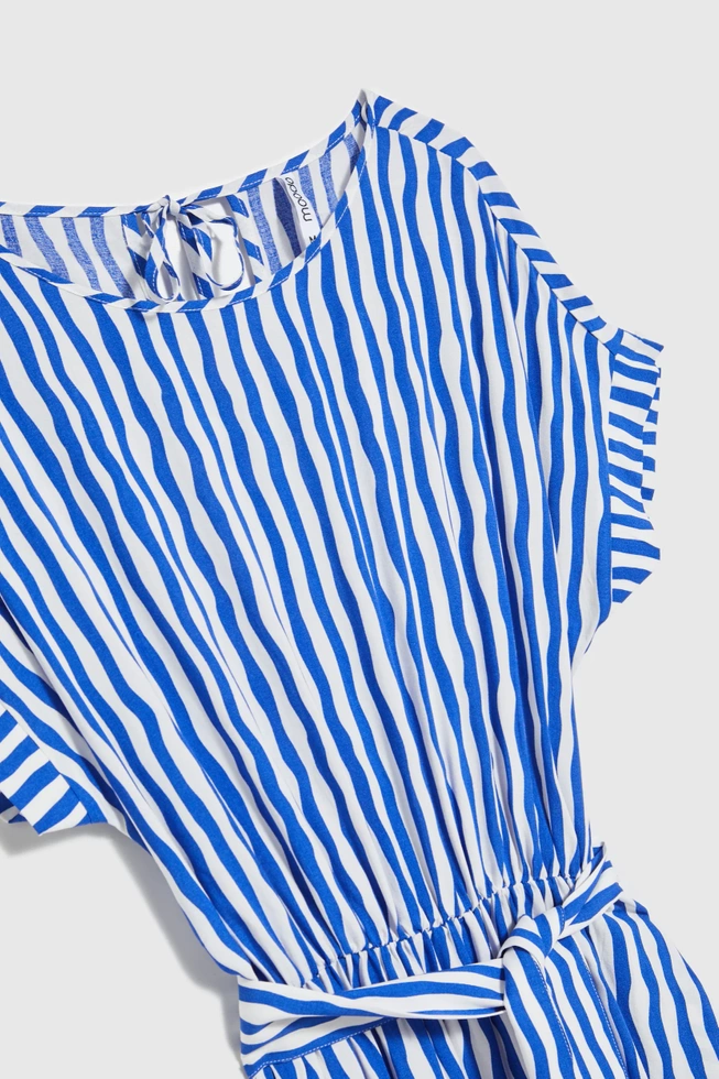 Sukienka midi w paski niebieska