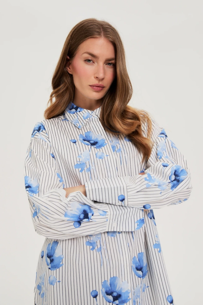 Koszula w kwiaty biała