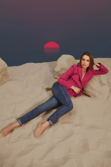 Jeansy boyfriend granatowe