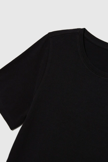 Gładki bawełniany t-shirt czarny