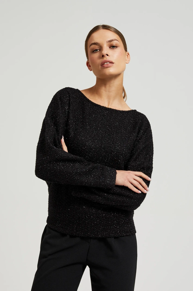 Błyszcząca bluzka czarna