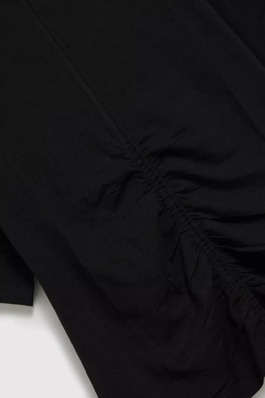 Bluzka z krótkimi szerokimi rękawami czarna