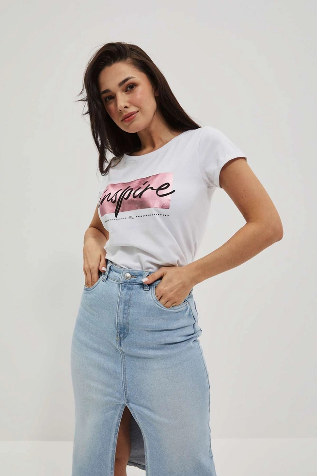 T-shirt z napisem biały