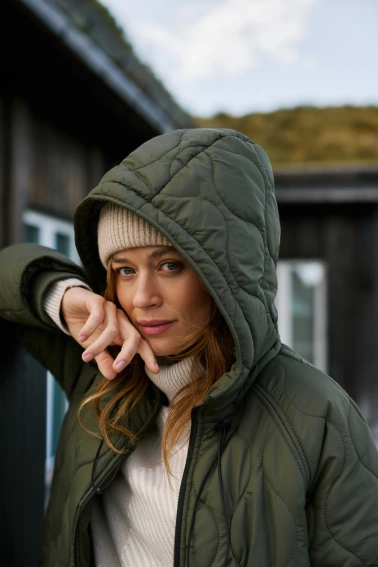 Pikowana kurtka zielona