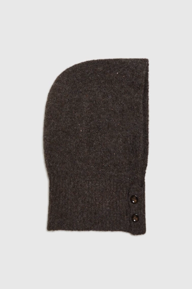 Dzianinowa kominiarka brązowa