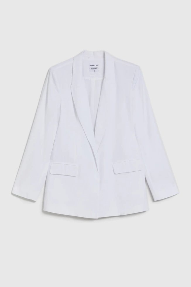 Lniana marynarka biała