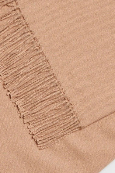 Szal z frędzlami beżowy