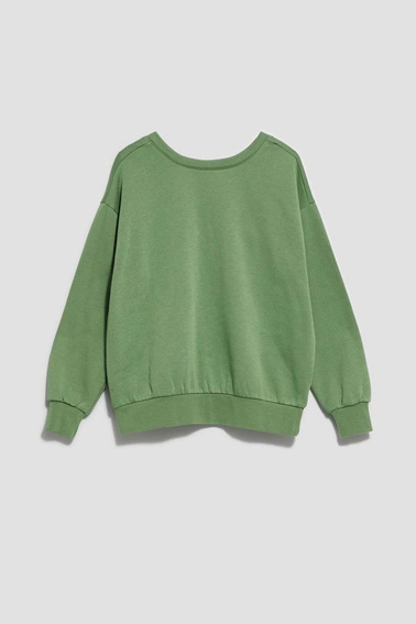 Bluza z dekoltem na plecach oliwkowa