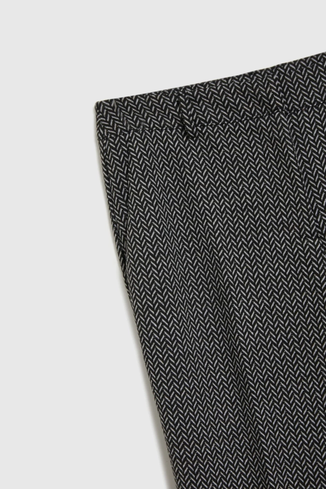 Spodnie w jodełkę grafitowe