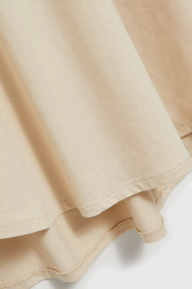 Bluzka oversize z okrągłym dekoltem beżowa