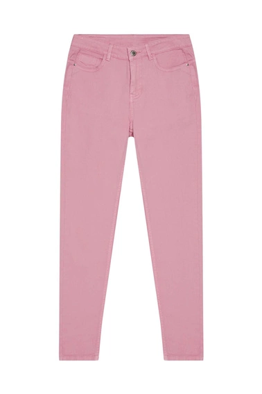 Gładkie spodnie różane