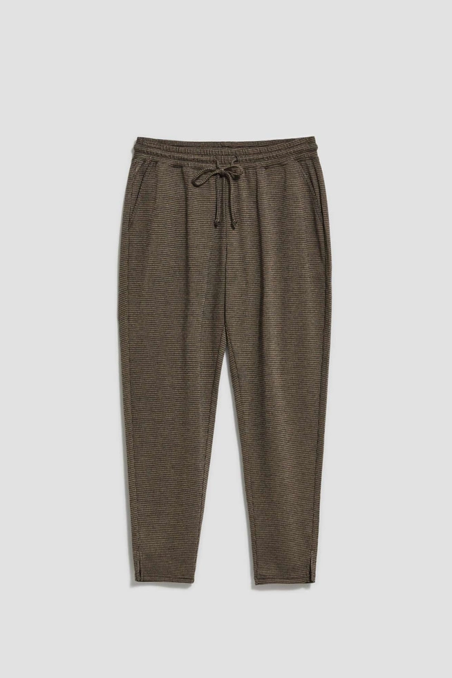 Spodnie z wiązaniem kasztanowe