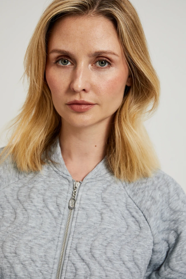 Rozpinana bluza szara