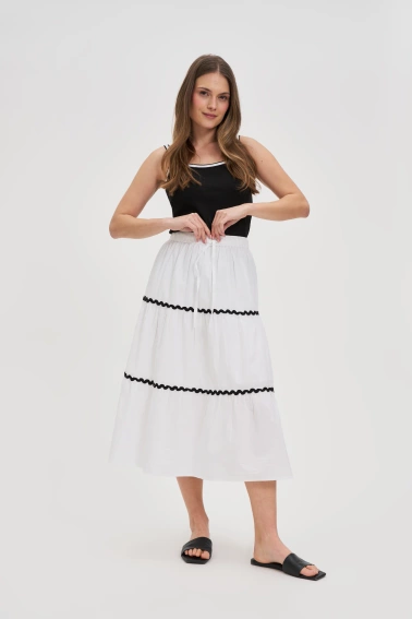 Bawełniana spódnica midi biała