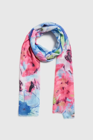 Wzorzysty szal niebieski