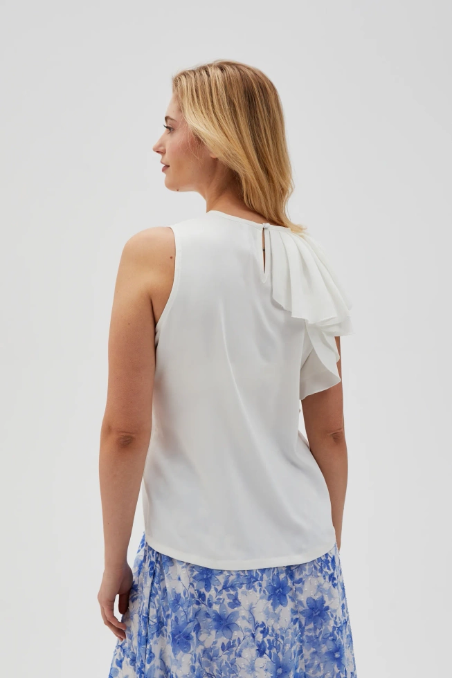 Koszula z falbaną biała