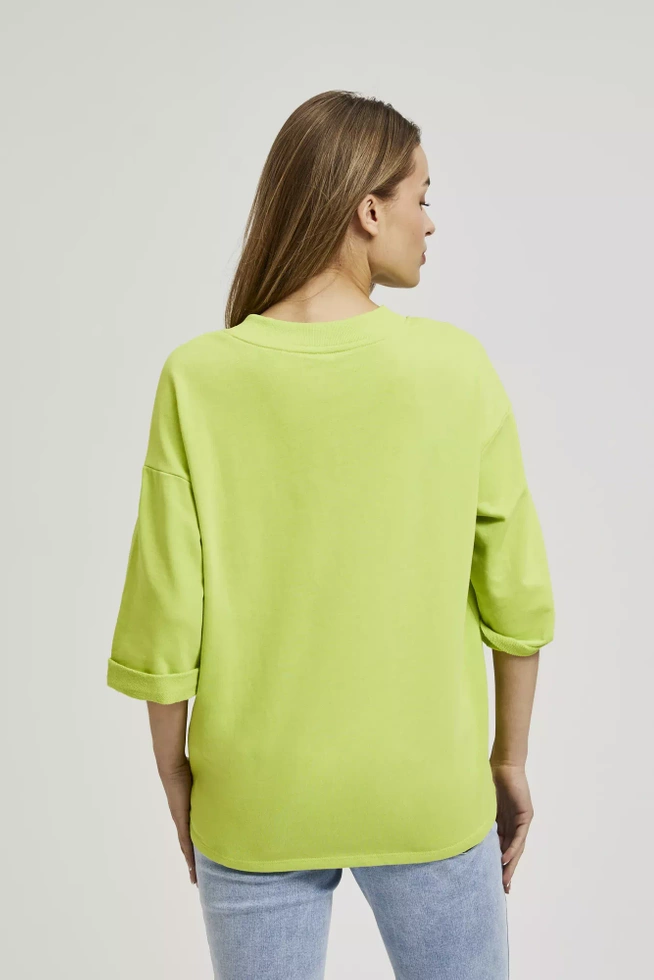 Bluza z rękawami 3/4 zielona