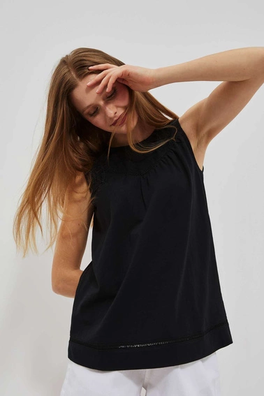 Bawełniany top czarny