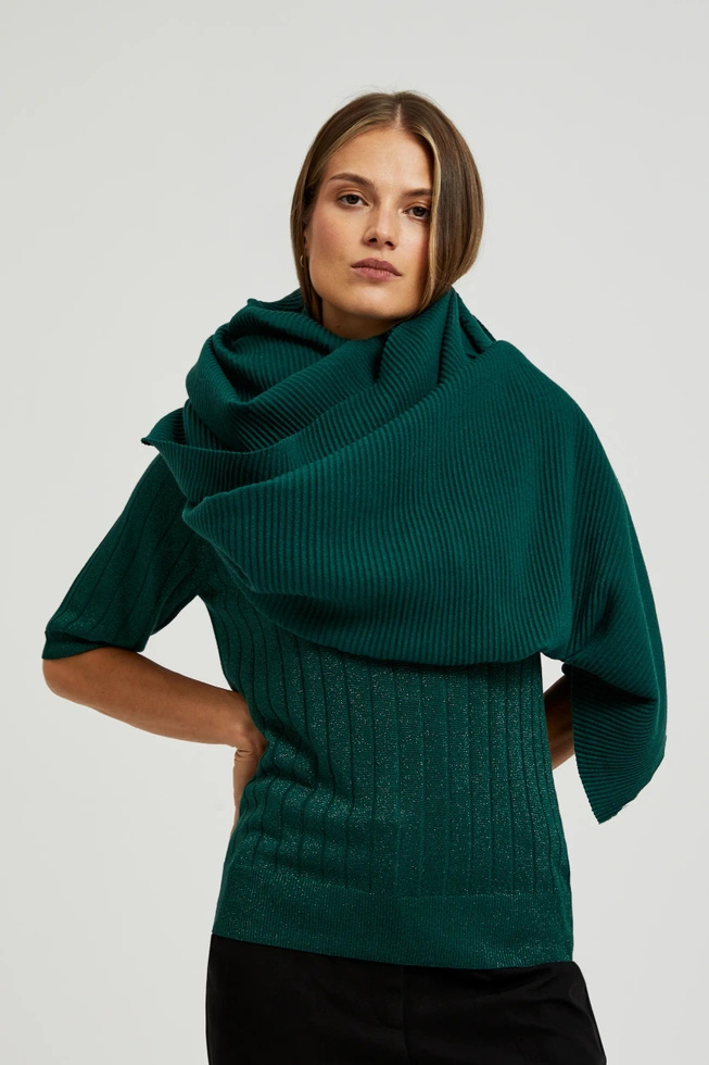 Prążkowany szal zielony