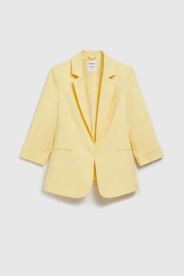 Marynarka z rękawami 3/4 żółta