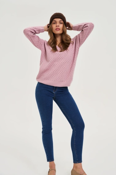 Czapka z dodatkiem wełny brązowa