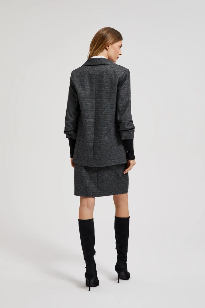 Marynarka z marszczonymi rękawami szara