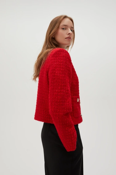 Marynarka z guzikami w kolorze złotym czerwona