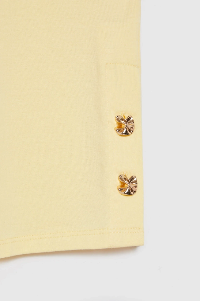 Bluzka z ozdobnymi guzikami żółta