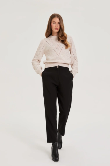 Gładkie spodnie czarne