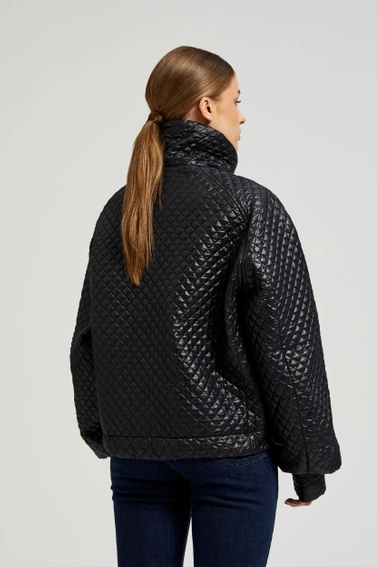 Krótka pikowna kurtka czarna