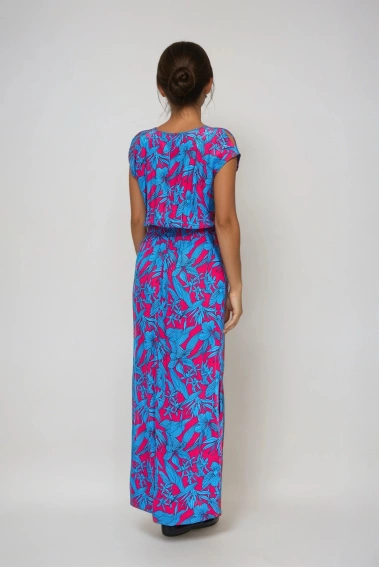 Wiskozowa sukienk maxi fuksjowa