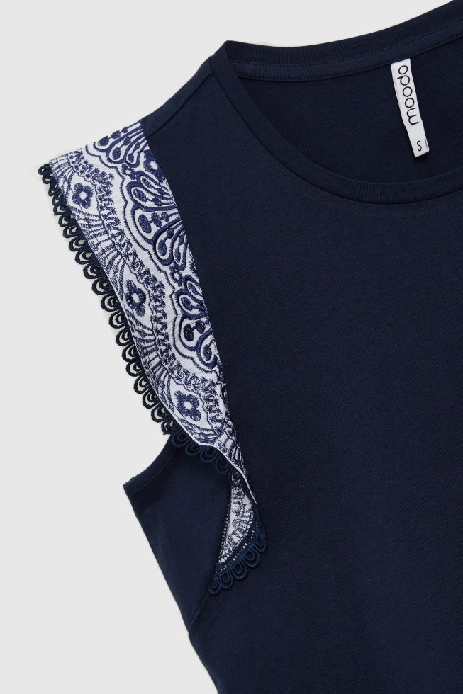 Bawełniana bluzka granatowa