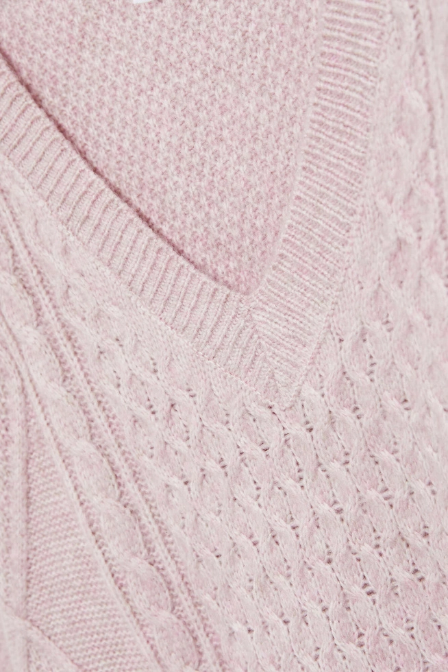 Sweter różowy z dekoltem w serek
