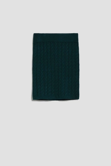 Spódnica w warkoczowy splot szmaragdowa