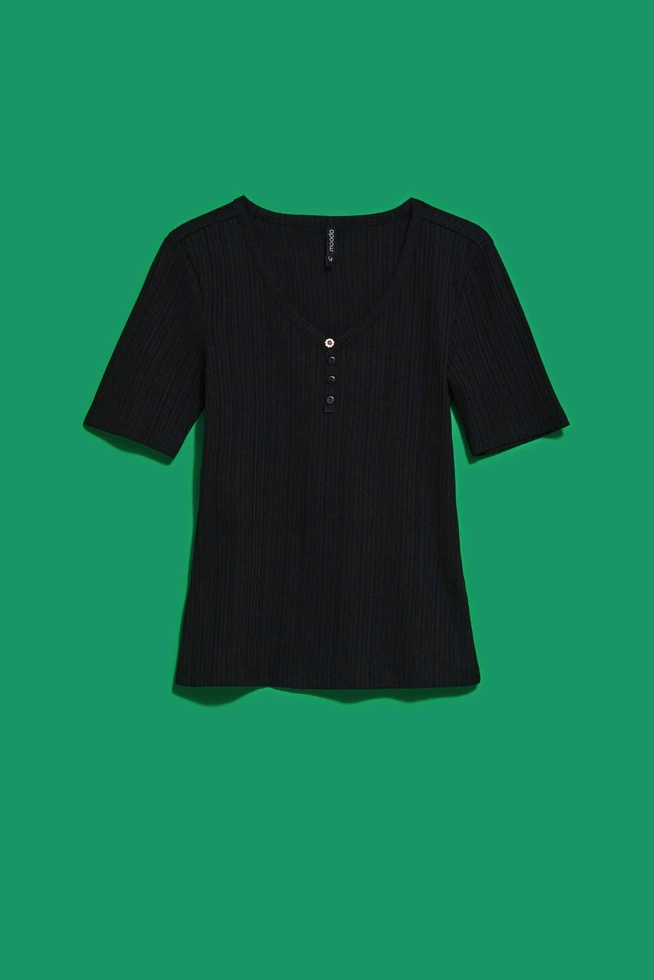 Bluzka z okrągłym dekoltem i guzikami