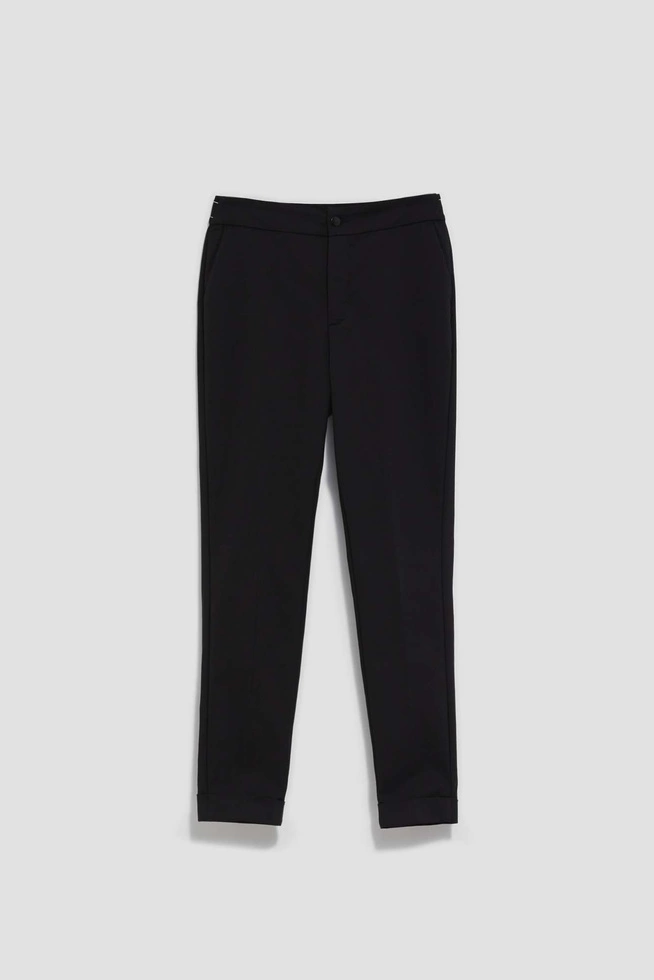 Eleganckie spodnie z prostą nogawką czarne