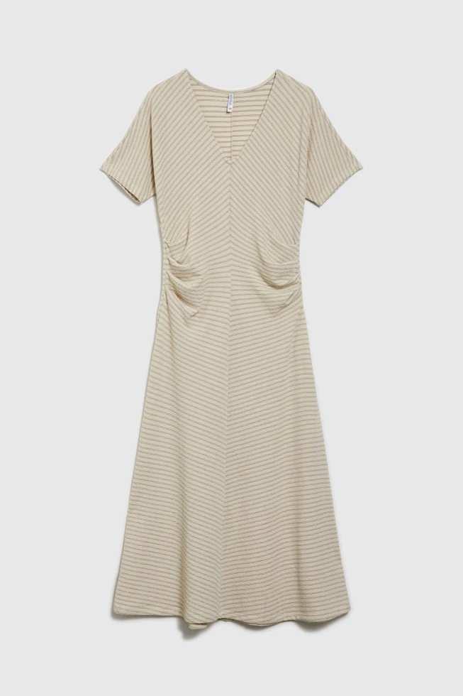 Sukienka w paski beżowa