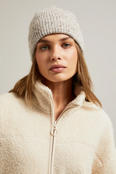 Bluza zapinana na zamek beżowa