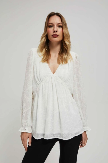 Koszula biała z bufiastymi rękawami