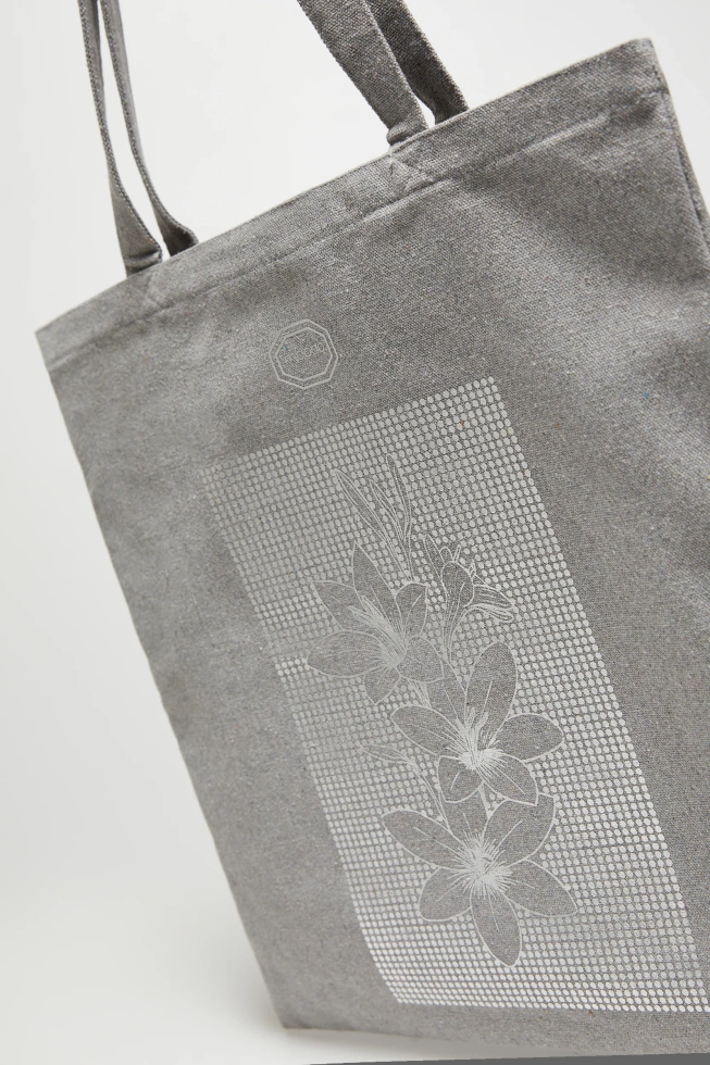 Torba shopper z nadrukiem szara