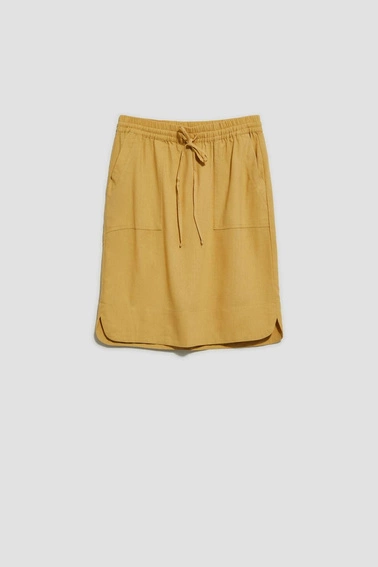 Spódnica z kieszeniami herbaciana