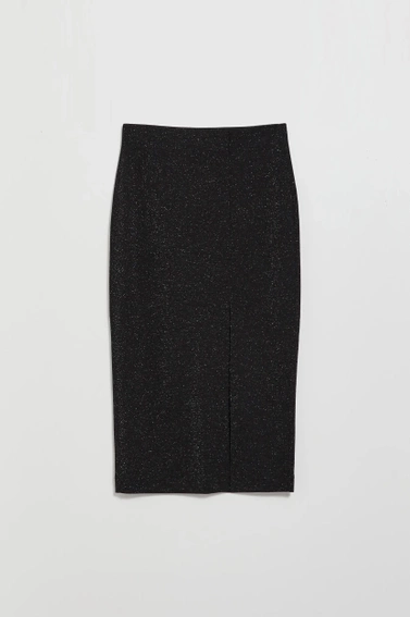 Spódnica midi z rozcięciem czarna