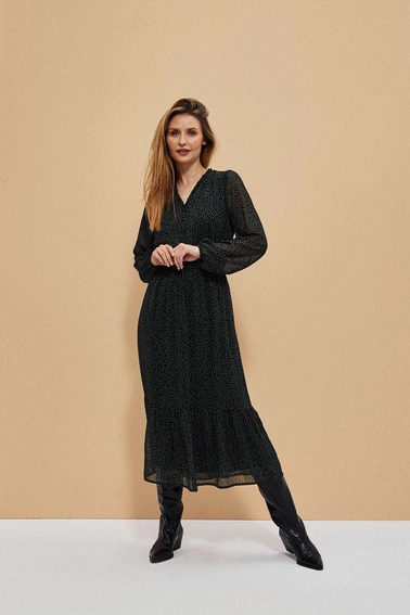 Sukienka z falbaną i printem